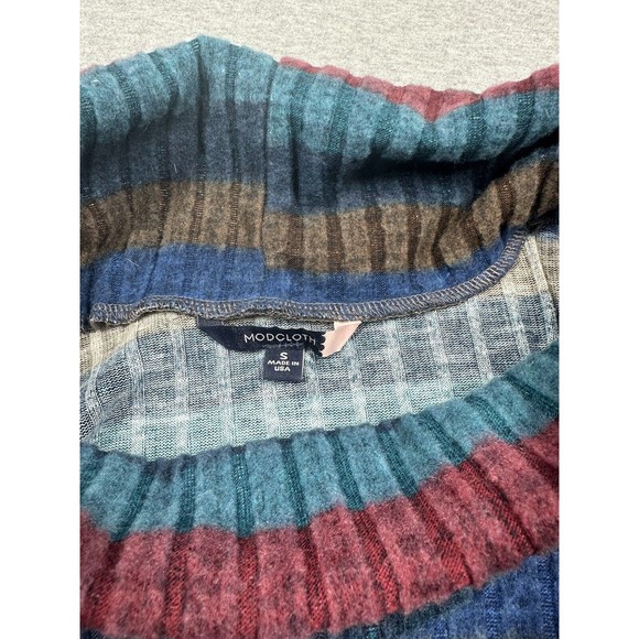 Modcloth Small Sweater Cowl Neck Striped A Line Cut Multicolor Neutrals Womens - Picture 4 of 8
